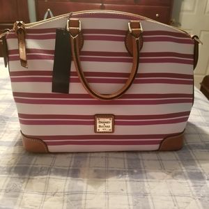 Dooney & Bourke Stonington Magenta White Satchel